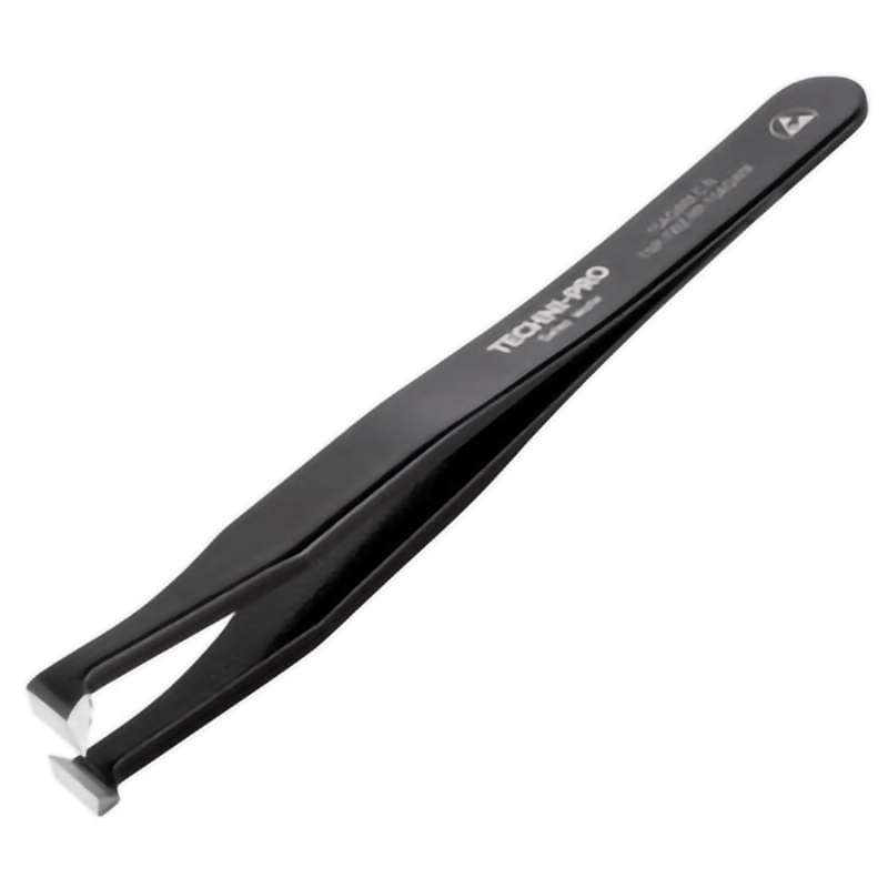 ESD Epoxy Cutting Tweezers, Style 15AGWM, Carbon Steel, Predominant Angle, 4.5"